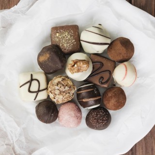 Top view chocolate selection plate. Resolution and high quality beautiful photo