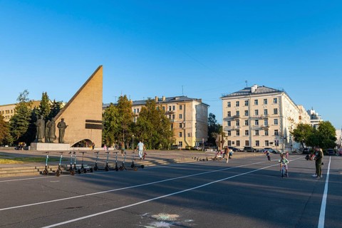 Fire monument on peace square