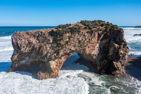 Aerial of a Rock arch