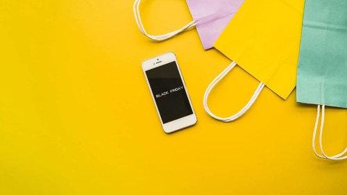 Phone with black friday inscription table. Resolution and high quality beautiful photo