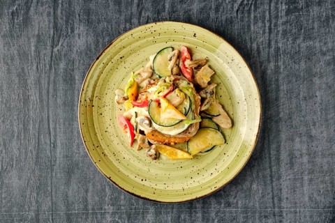 Potato pancakes with chicken