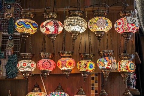Colorful Ottoman style Mosaic lamps