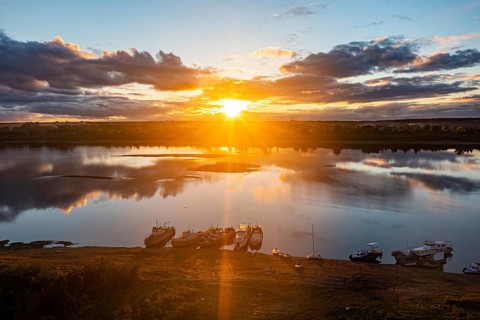 Sunset over Tom river