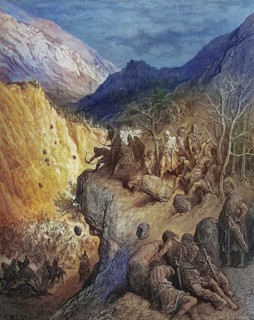 The Crusaders are attacked by Turkish troops