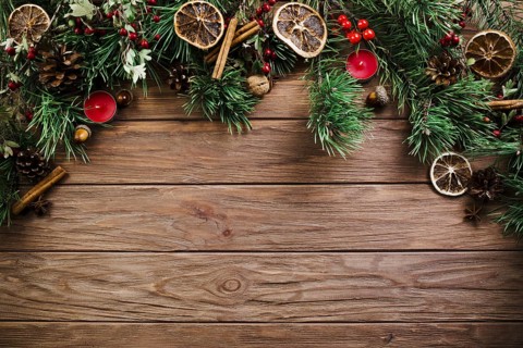 Christmas twig wooden board