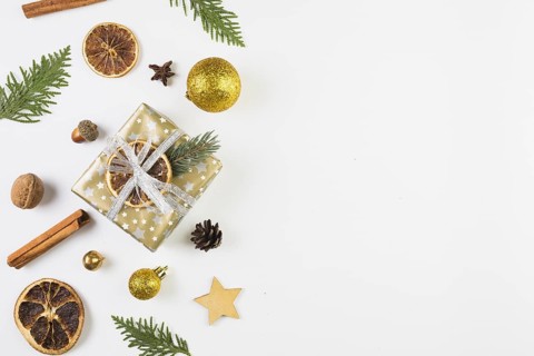 Collection different christmas decorations