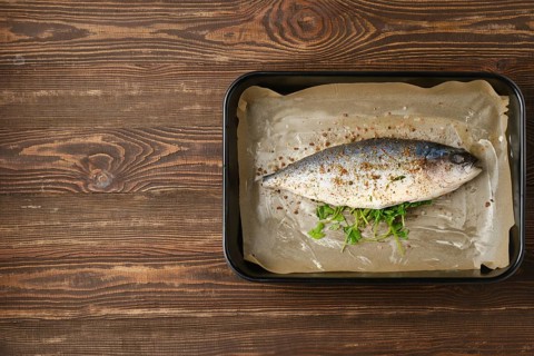 Fresh sea yellow tailed horse mackerel ready for cooking