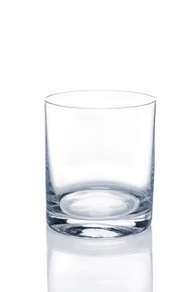 Empty transparent oldfashioned glass for whiskey and ice