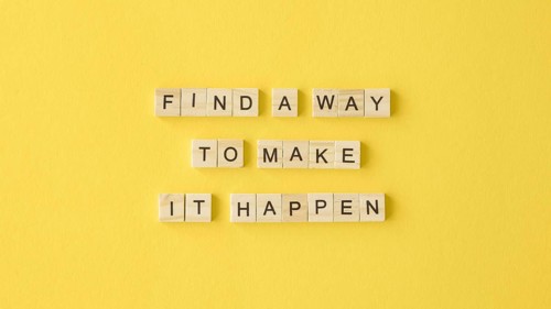 Motivational text yellow background