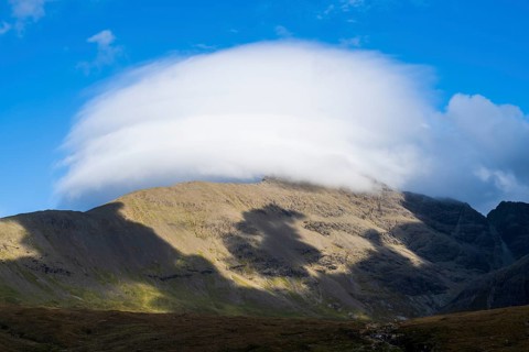 Cloud over mountain at Fairy Pools