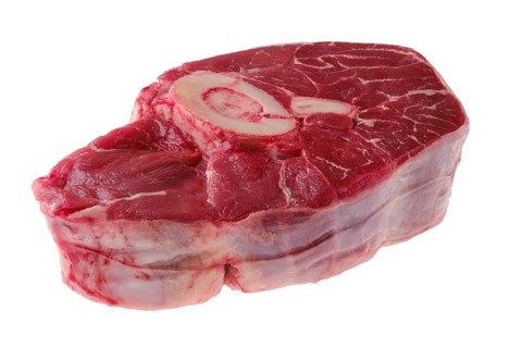 Raw beef shank cross cut