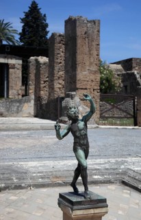 House of the Faun with bronze statue of a dancing faun