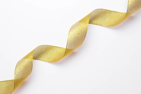 Golden shiny ribbon wrap