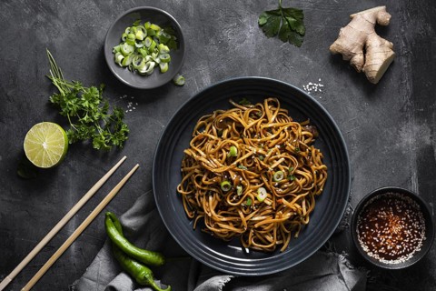 Top view delicious noodles concept 1. Resolution and high quality beautiful photo