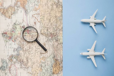 Travel concept with map plane. Resolution and high quality beautiful photo