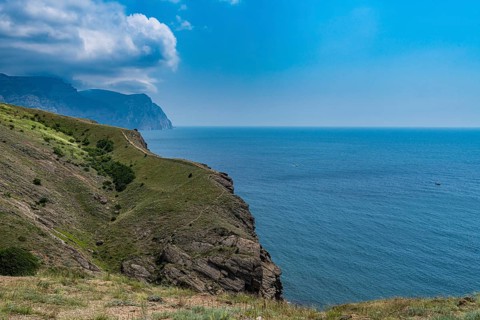 Aerial of the coastline around Balaklava
