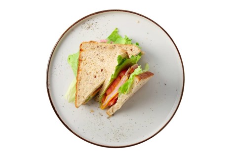 Club sandwich with ham