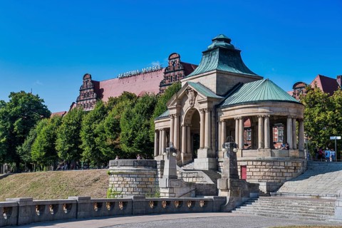 Historic promenade on the Oder river