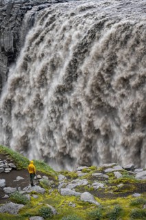 Tourist standing at a canyon