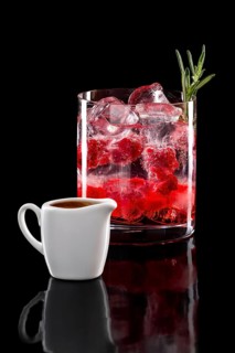 Espresso tonic refreshing drink isolated on black background