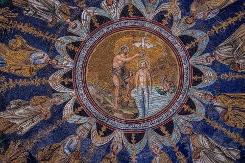 Beautiful mosaics in the Baptistery of Neon