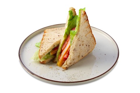 Club sandwich with ham