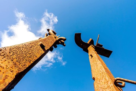 Erjos-En Jostailuak monument in the resort town named Costa Teguise