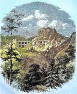 Semmering railway bridge with surrounding mountain landscape