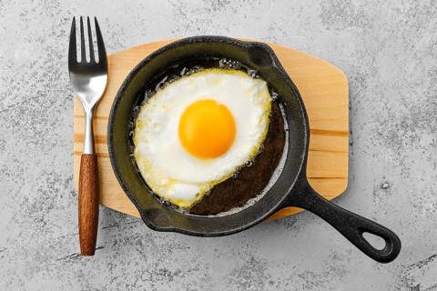 Fried egg in a frying pan