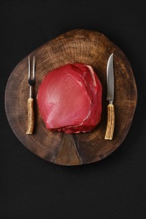 Raw beef top round meat