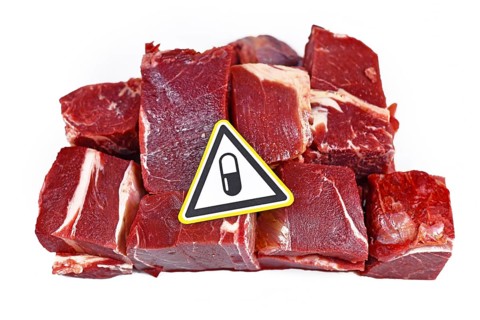 Concept for antibiotics residue and harmful bacteria in meat for human consumption