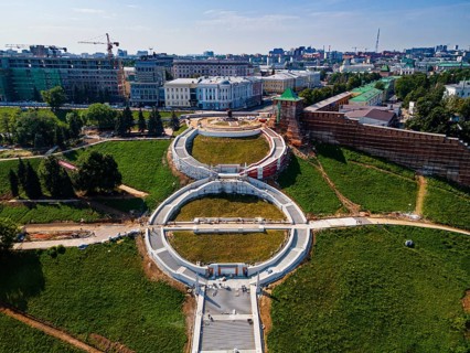 Aerial of the Chkalov Stairs