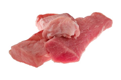 Raw fresh pork fillet isolated on white