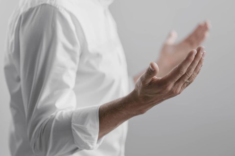 Man praying alone divinity home