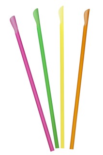 Colorful straws for beverage isolated on a white background