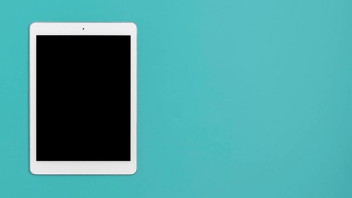 Top view tablet table with copy space. Resolution and high quality beautiful photo