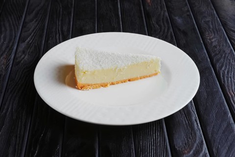 Classic cheesecake on plate