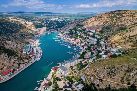 Aerial of the bay of Balaklava