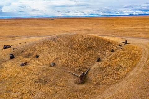 Aerial of Burial mound
