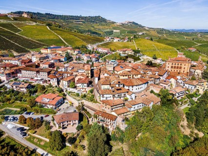 Aerials of the wineyards around Barolo