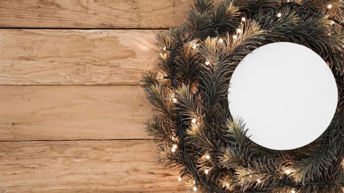 Round paper christmas wreath. Resolution and high quality beautiful photo