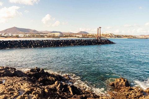 Erjos-En Jostailuak monument in the resort town named Costa Teguise