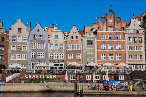 Hanseatic league houses on the Motlawa river