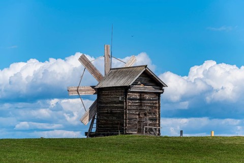 Wooden windmill