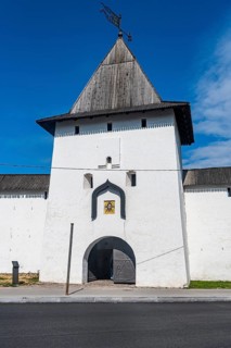 The outer walls of the kremlin of the Unesco site Pskov