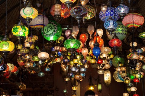 Mosaic Ottoman lamps from Grand Bazaar in Istanbul