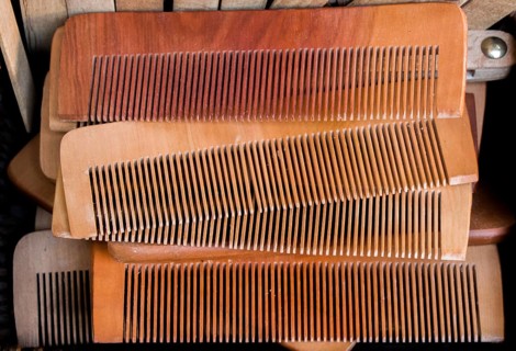 Old style hair comb made of wood