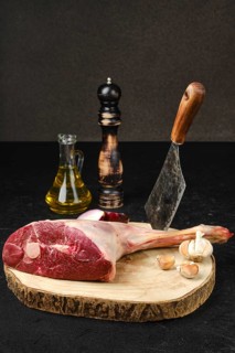 Raw fresh lamb short cut leg