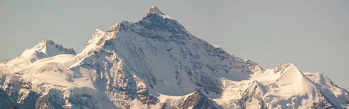 Swiss Alps mountain range seen from Brienz Rothorn. The jungfrau peak in the alps. Brienz