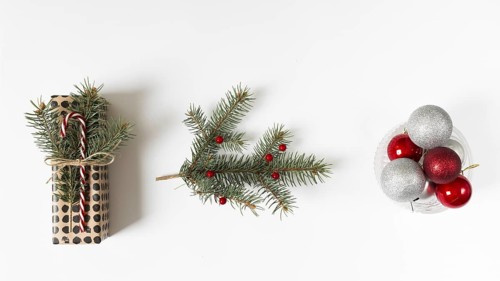 Christmas gift traditional decorations row
